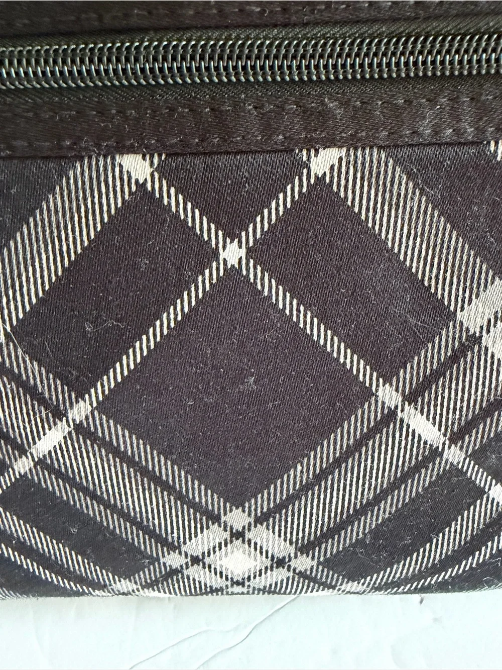 Vera Bradley Black and White Plaid Cosmetic Case